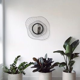 Wallity Espejo Decorativo Euro Flora WM-015 Negro